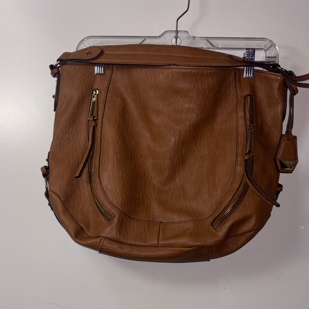 Jessica Simpson Brown Shoulder Bag with Gold Accents